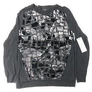 Blouse by Ruff Hewn Grey Abstract Pattern Size XL